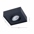 Lampa podtynkowa Nusa kwadratowy czarny