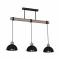 Lampa wisząca ERIK Sawn 3XE27 czarny/drewno