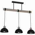 Lampa wisząca ERIK Sawn 3XE27 czarny/drewno