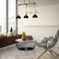 Lampa wisząca ERIK Sawn 3XE27 czarny/drewno