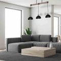 Lampa wisząca ERIK Sawn 3XE27 czarny/drewno