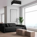 Plafon SENSO kwadrat czarno/złoty 3xE27 szer.50cm