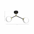 Plafon JOY czarno/złoty 2xE14 szer.46cm