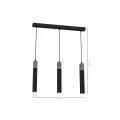 Lampa wisząca SOLO SAWN 3x mini GU10 czarny/drewno