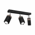 Plafon SOLO SAWN czarny/drewno 3xGU10 szer.30cm