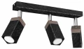Plafon SOLO SAWN czarny/drewno 3xGU10 szer.30cm