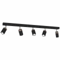 Plafon SOLO SAWN czarny/drewno 5xGU10 szer.60cm