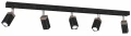 Plafon SOLO SAWN czarny/drewno 5xGU10 szer.60cm