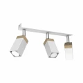 Plafon SOLO SAWN biały/naturalne drewno 3xGU10 szer.30cm