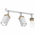Plafon SOLO SAWN biały/naturalne drewno 3xGU10 szer.30cm