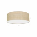 Plafon MARSHALL biały/rattan 3xE27 szer.50cm