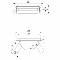 Plafon PRESTON biało/złoty 2x mini GU10 GU10 24cm