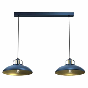Lampa wisząca FELIX 2xE27 Granatowy/złoty
