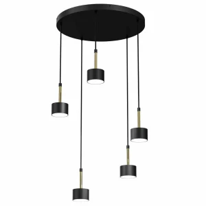 Lampa wisząca ARENA 5xGX53 czarno/złoty