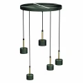 Lampa wisząca ARENA 5xGX53 zielono/złoty