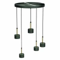 Lampa wisząca ARENA 5xGX53 zielono/złoty