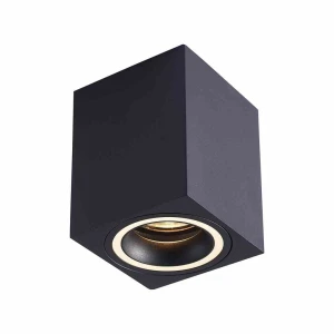 Reflektor/tuba natynkowa Bima Ring kadratowy 1xGU10 czarny