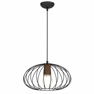 Lampa wisząca MERIDIANO 1xE27 czarny/brązowy