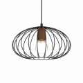 Lampa wisząca MERIDIANO 1xE27 czarny/brązowy