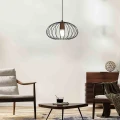 Lampa wisząca MERIDIANO 1xE27 czarny/brązowy