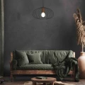 Lampa wisząca MERIDIANO 1xE27 czarny/brązowy