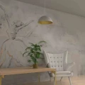 Lampa wisząca BETA 1xE27 45cm biało/złoty