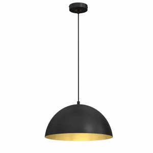Lampa wisząca BETA 1xE27 35cm czarno/złoty