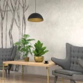 Lampa wisząca BETA 1xE27 35cm czarno/złoty