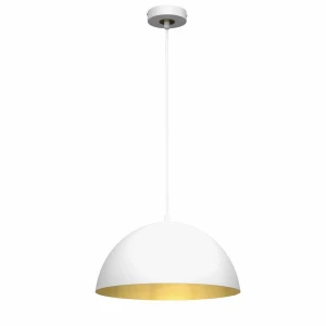 Lampa wisząca BETA 1xE27 35cm biało/złoty