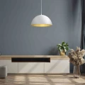 Lampa wisząca BETA 1xE27 35cm biało/złoty