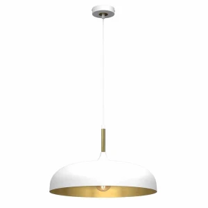Lampa wisząca LINCOLN 1xE27 45cm biało/złoty