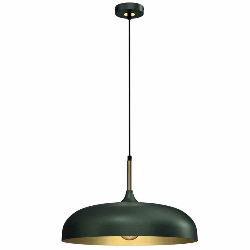 Lampa wisząca LINCOLN 1xE27 45cm zielono/złoty