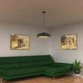 Lampa wisząca LINCOLN 1xE27 45cm zielono/złoty
