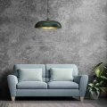 Lampa wisząca LINCOLN 1xE27 45cm zielono/złoty