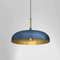 Lampa wisząca LINCOLN 1xE27 45cm Niebieski/złoty