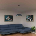 Lampa wisząca LINCOLN 1xE27 45cm Niebieski/złoty