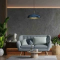 Lampa wisząca LINCOLN 1xE27 45cm Niebieski/złoty