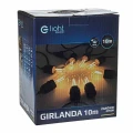 Girlanda 10 METRÓW z zarówką filamentową 10x1,5W czarny