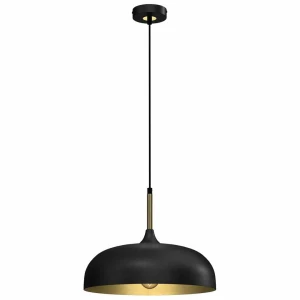 Lampa wisząca LINCOLN 1xE27 35cm czarno/złoty