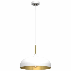 Lampa wisząca LINCOLN 1xE27 35cm biało/złoty