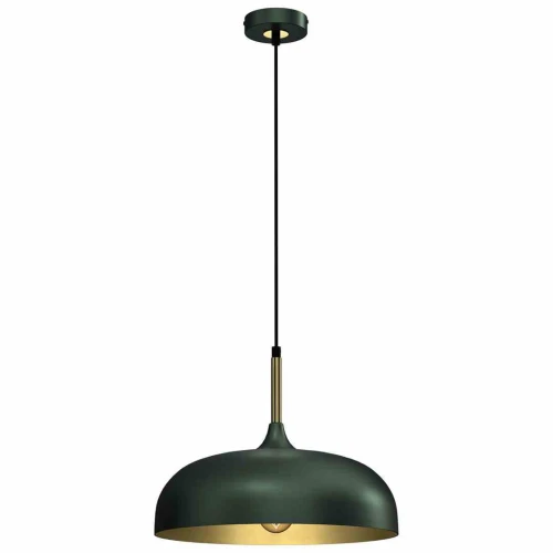 Lampa wisząca LINCOLN 1xE27 35cm zielono/złoty