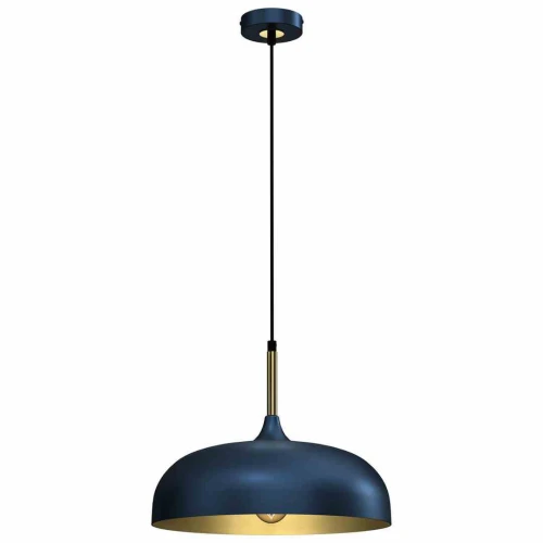 Lampa wisząca LINCOLN 1xE27 35cm Niebieski/złoty
