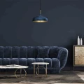 Lampa wisząca LINCOLN 1xE27 35cm Niebieski/złoty
