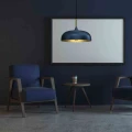 Lampa wisząca LINCOLN 1xE27 35cm Niebieski/złoty