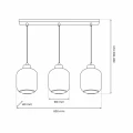 Lampa wisząca SOMBRA SMOKED 3xE27 czarny