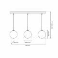 Lampa wisząca REFLEX 3xE14 czarno/złoty
