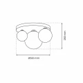 Plafon REFLEX czarno/złoty 2xE14+1xE27 szer.50cm