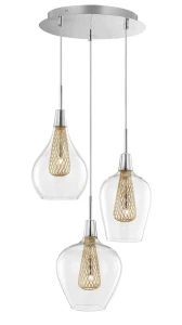 Lampa wisząca ZARZA LE41842 złoty 3xG9