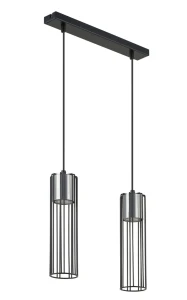Lampa wisząca Sigma FOBIA 2 prosty czarny/srebrny