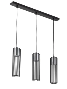 Lampa wisząca Sigma FOBIA 3 prosty czarny/srebrny